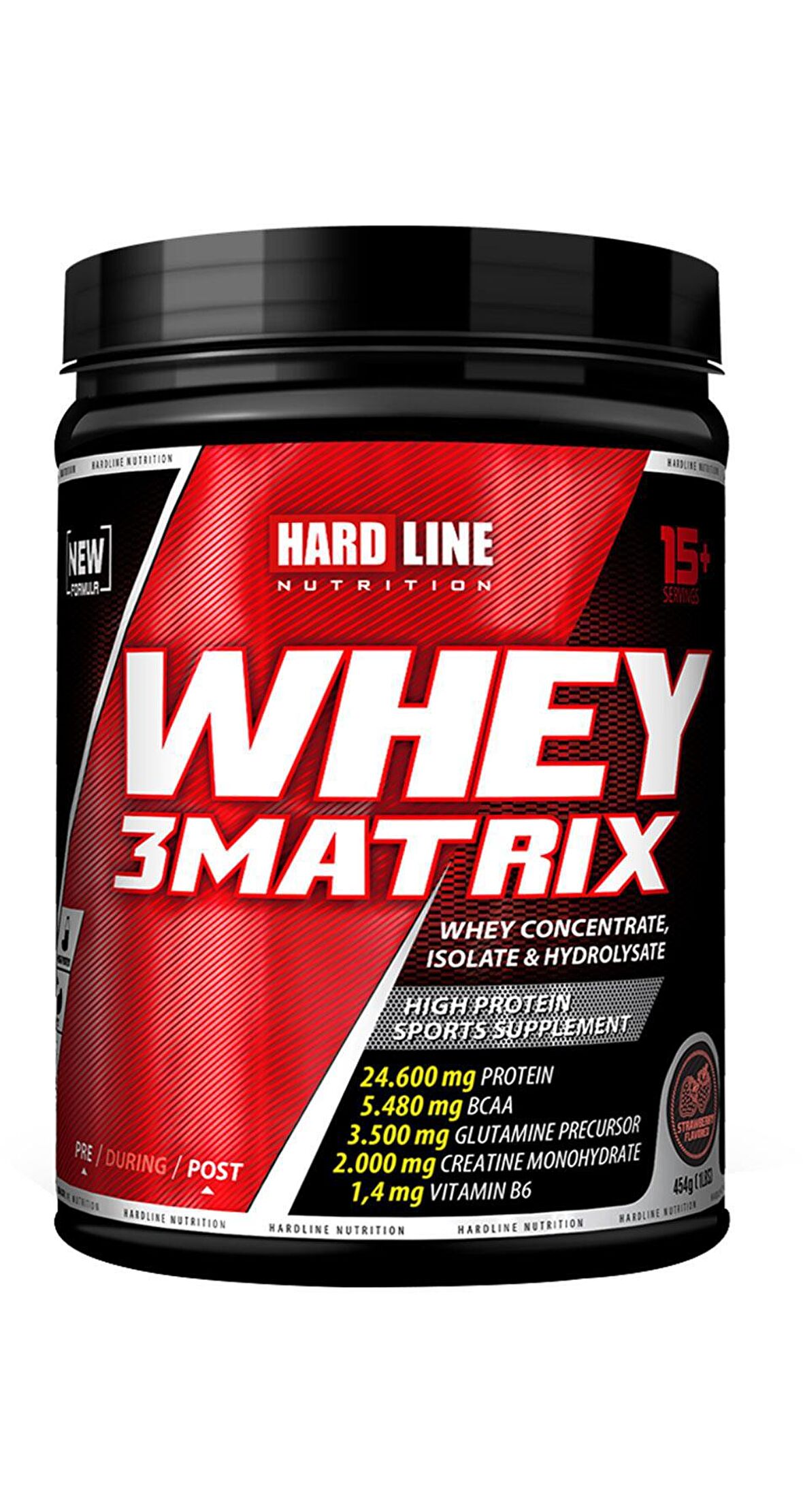 Hardline Whey 3 Matrix Protein Tozu 454 Gr 15 Servis Çilekli