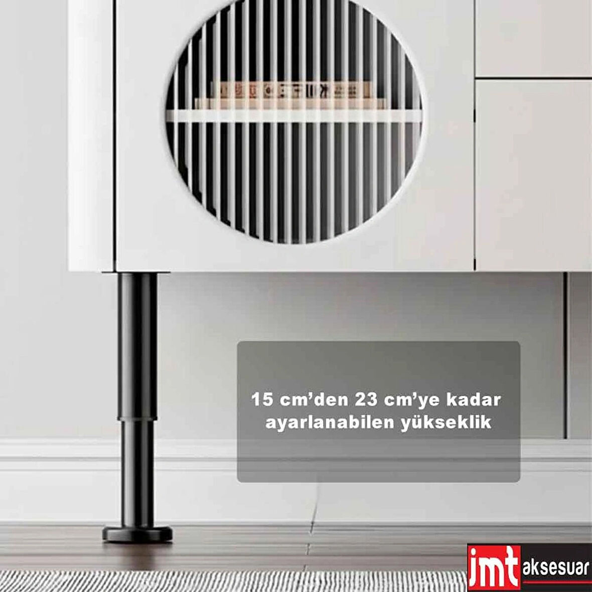 15*23 cm Ayarlanabilir (Siyah) Destek Ayağı Mobilya Kanepe Baza Koltuk Dolap Ayağı