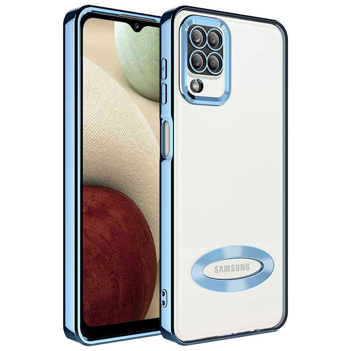 Gpack Samsung Galaxy A12 Kılıf Logo Gösteren Kamera Korumalı Silikon