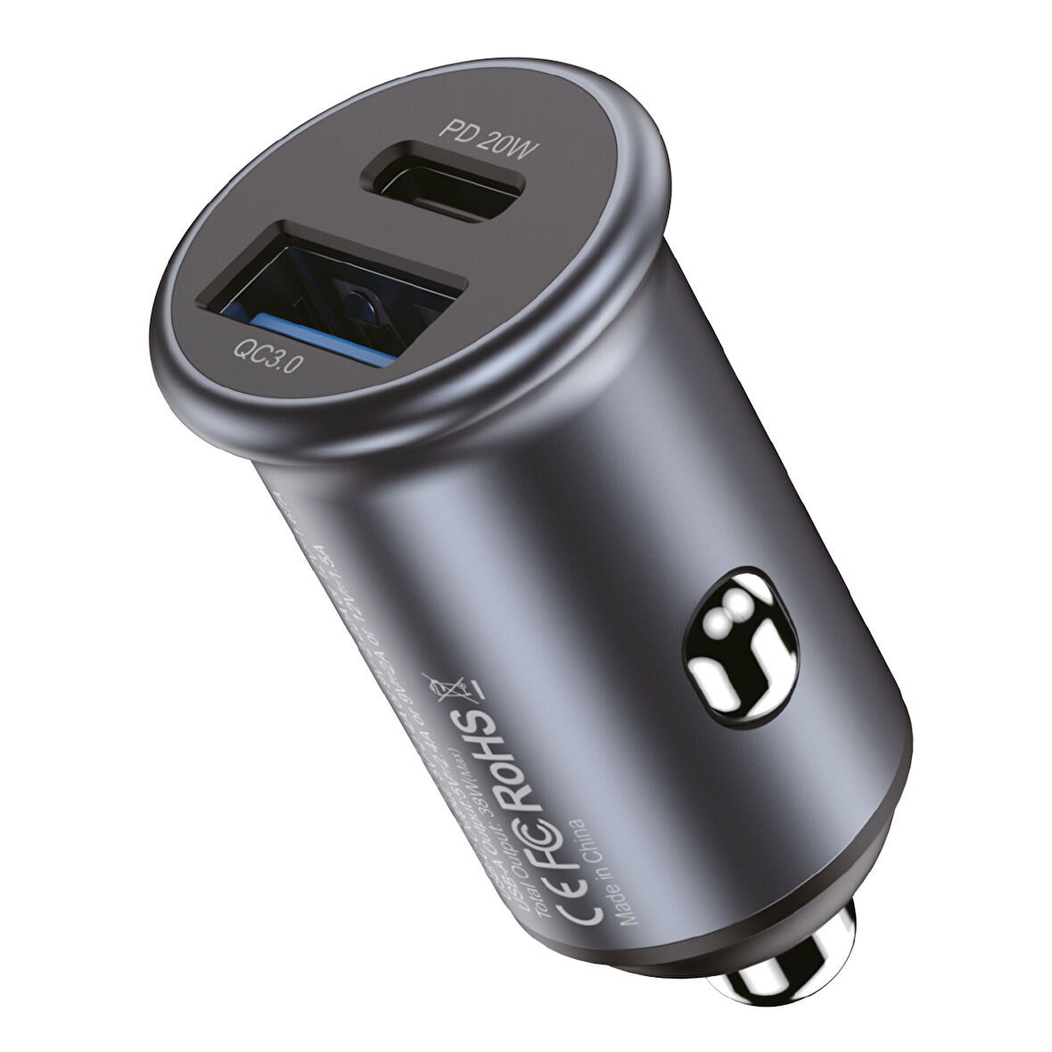 araç çakmak Usb + Type-C dönüştürücü Şarj aleti soketi ( 20w Hızlı şarj desteği - Oto Şarj Kesme )