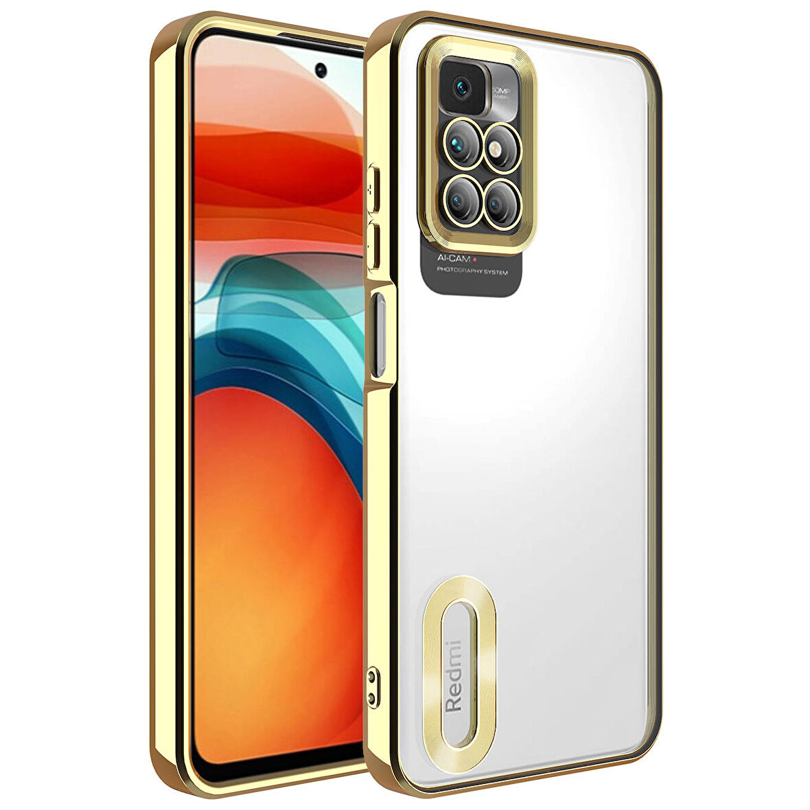 Gpack Xiaomi Redmi 10 2022 Kılıf Logo Gösteren Kamera Korumalı Silikon