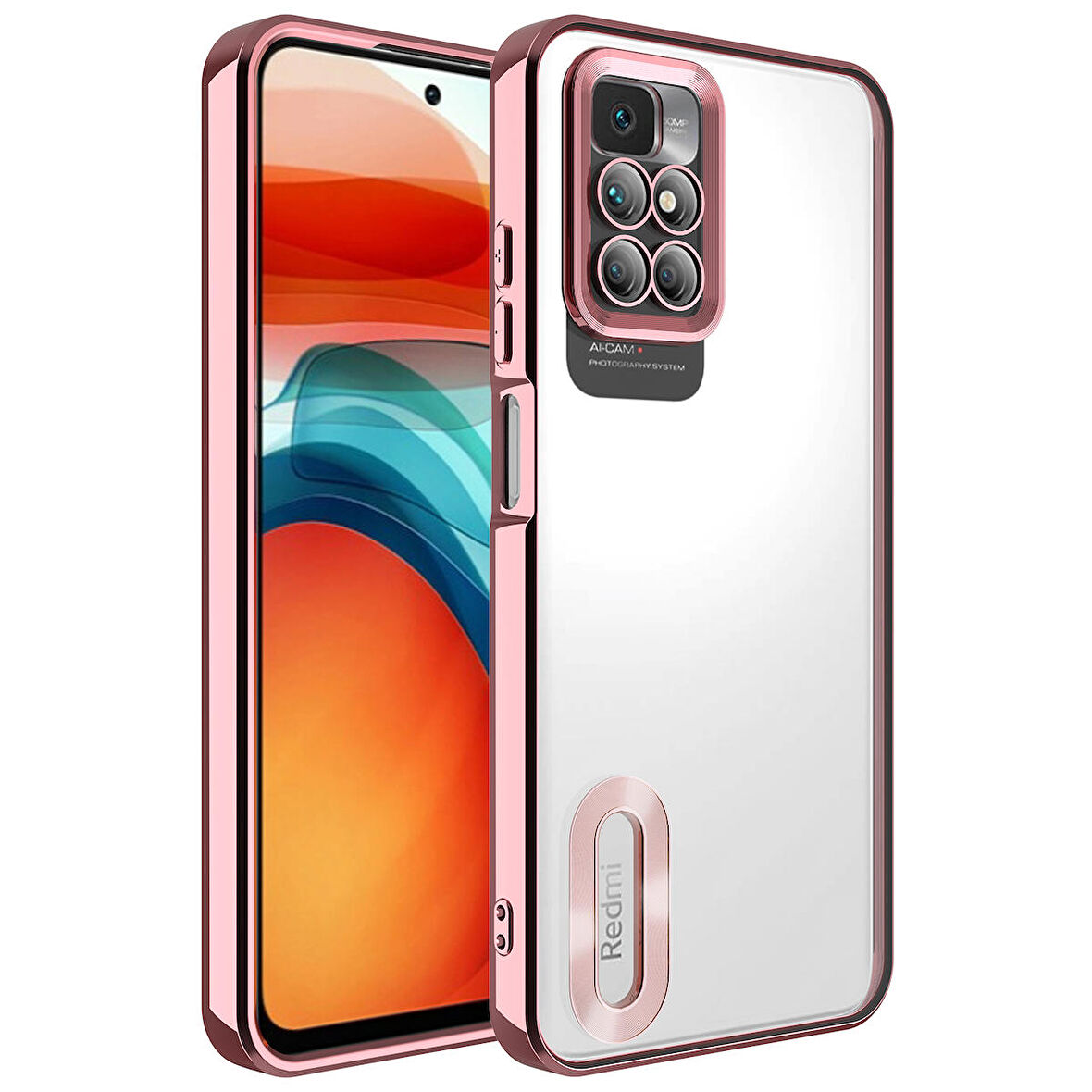 Gpack Xiaomi Redmi 10 2022 Kılıf Logo Gösteren Kamera Korumalı Silikon