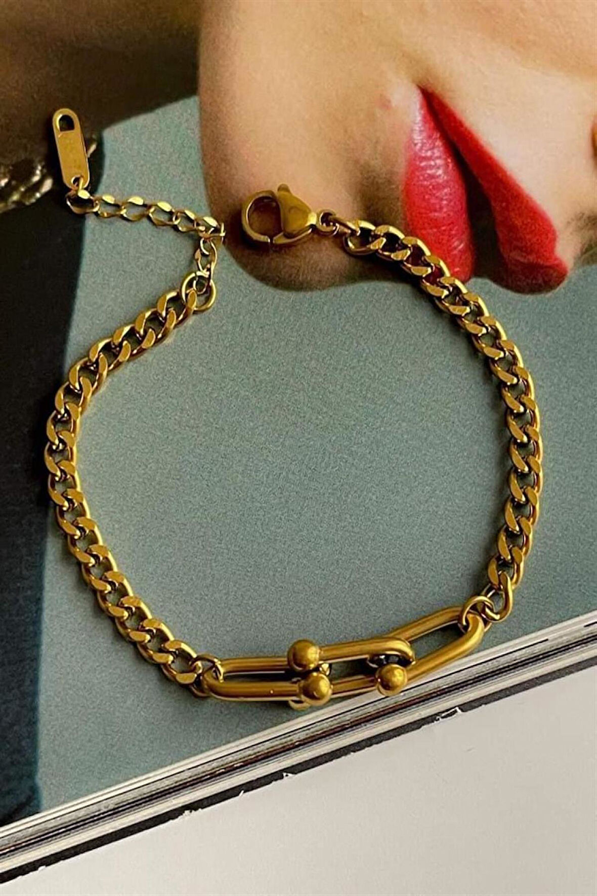 Çelik Zincir Tiffany Bileklik (23 Cm)