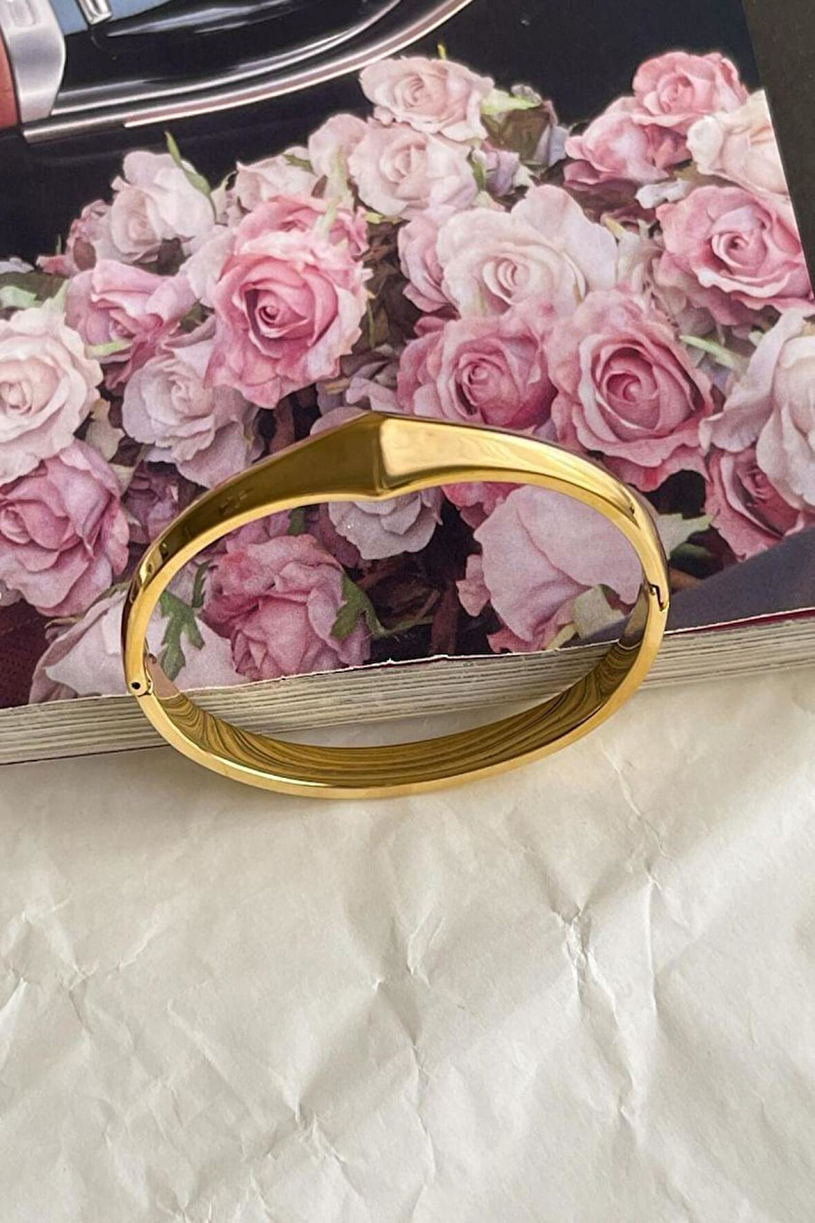 Çelik Gold Kelepçe Bilezik