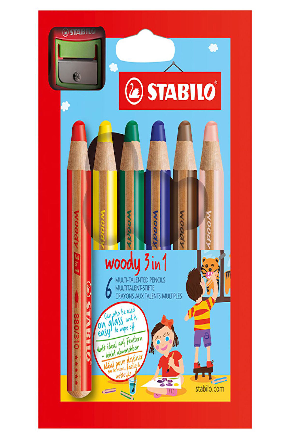 Stabilo Woody 3 İn 1 Pastel 6Lı+Kalemtraş 8806 3 51000991