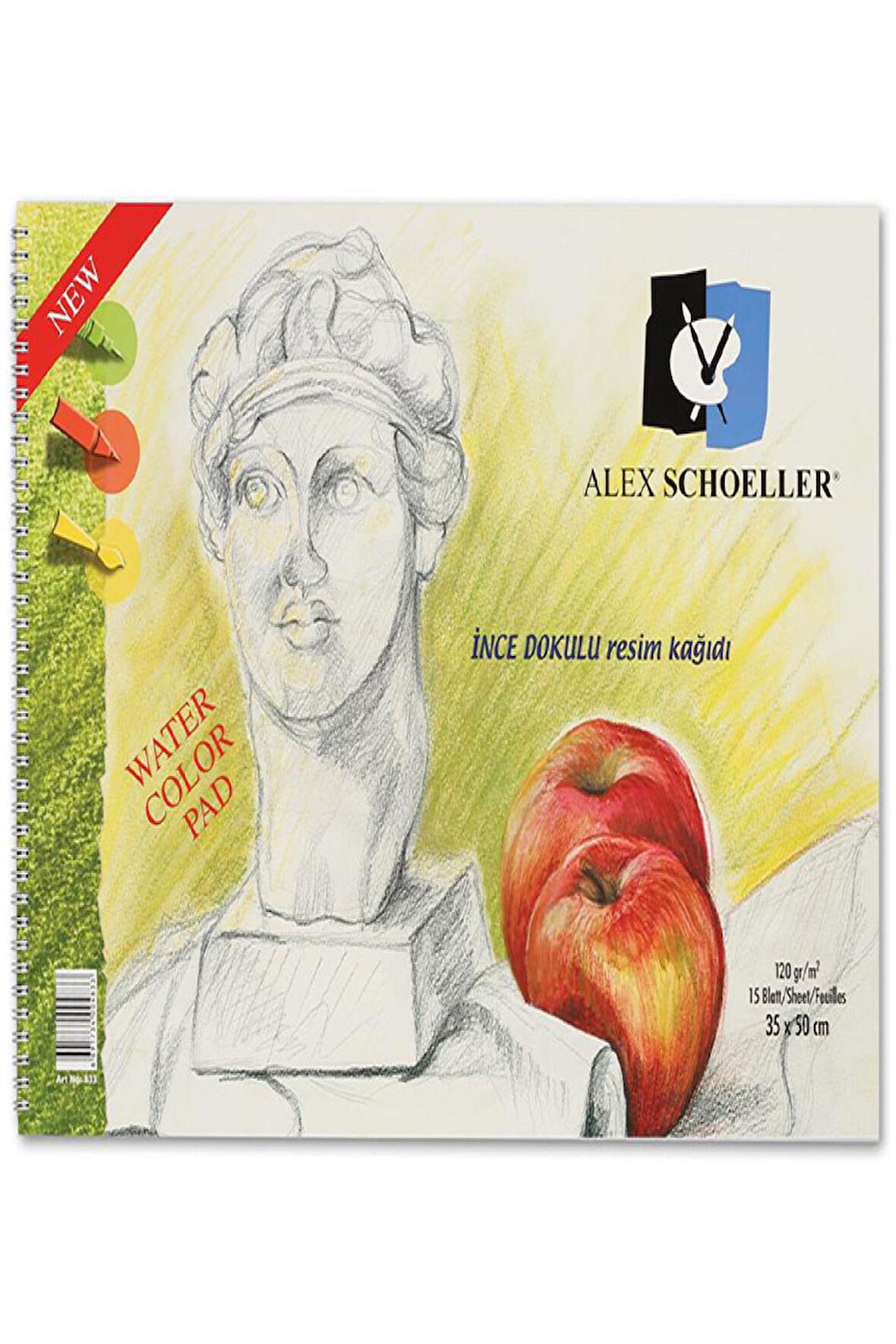 Alex Schoeller Resim Defteri 35X50 Cm Sipralli 120 Gr 15Li Alx 833/70 120.35