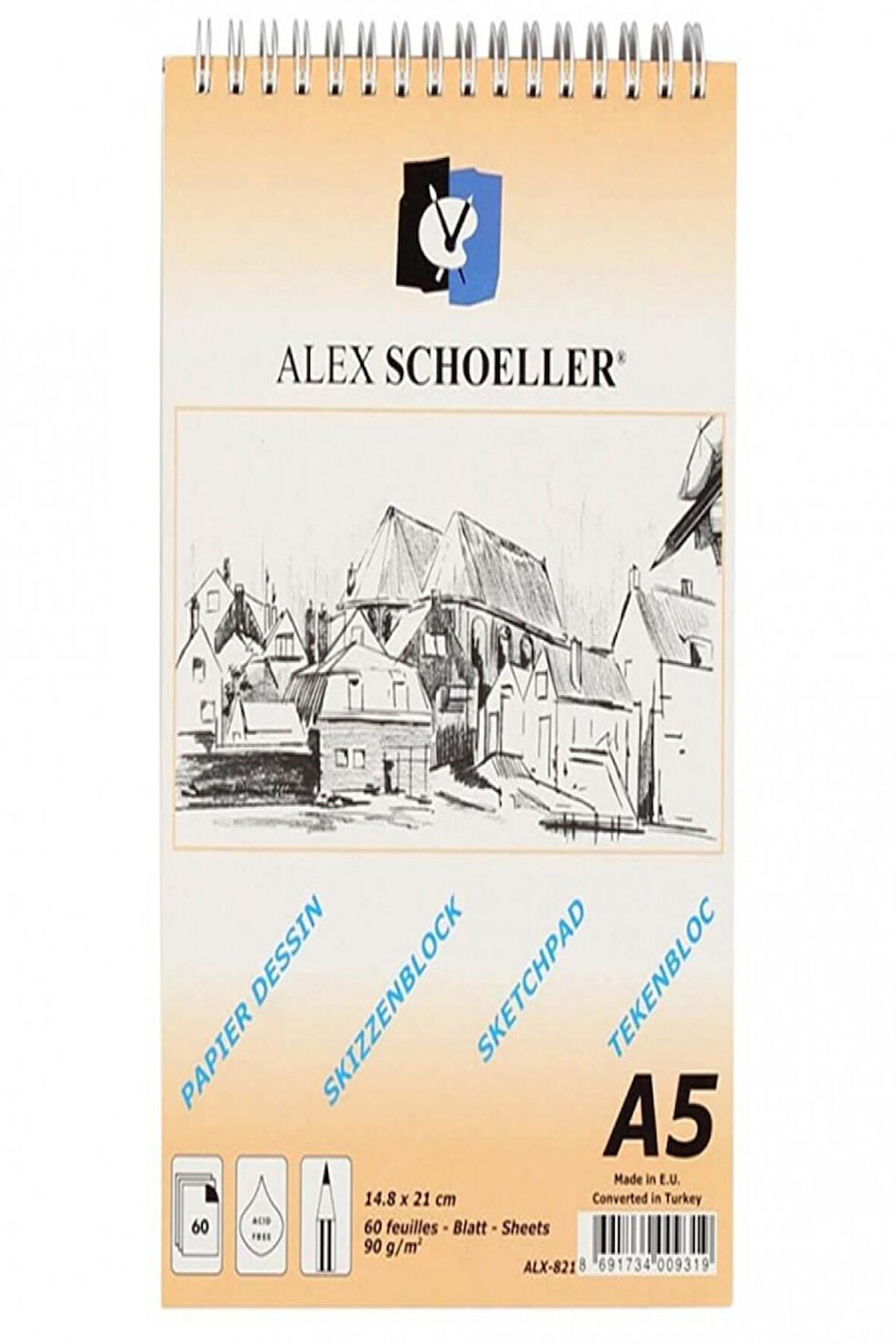 Alex Schoeller Eskiz Blok A5 Spiralli 90 Gram 60 Yaprak Alx 821 090.05