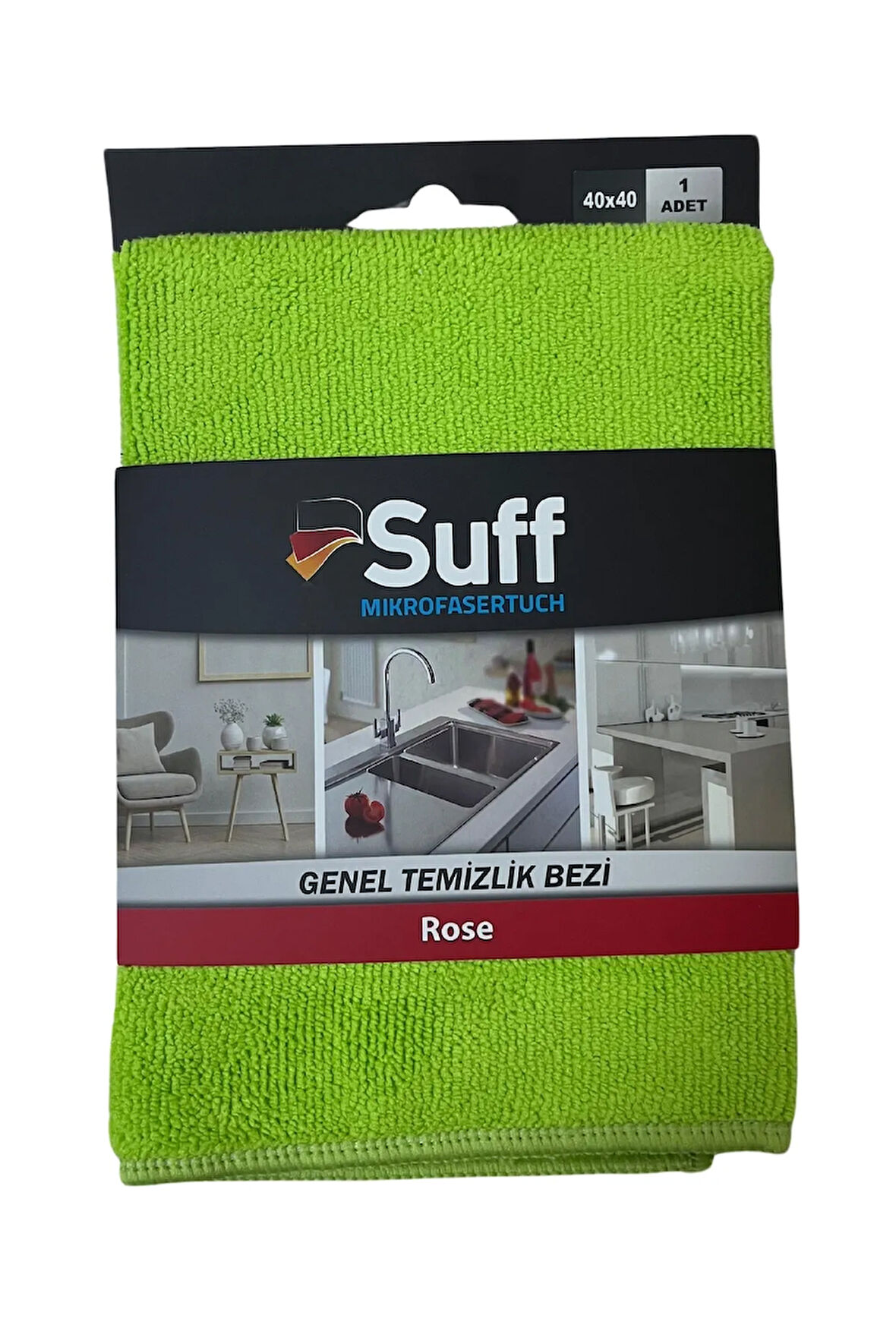 Gül Genel Amaçlı Mikrofiber Temizlik Bezi 40 x 40 cm, Yeşil