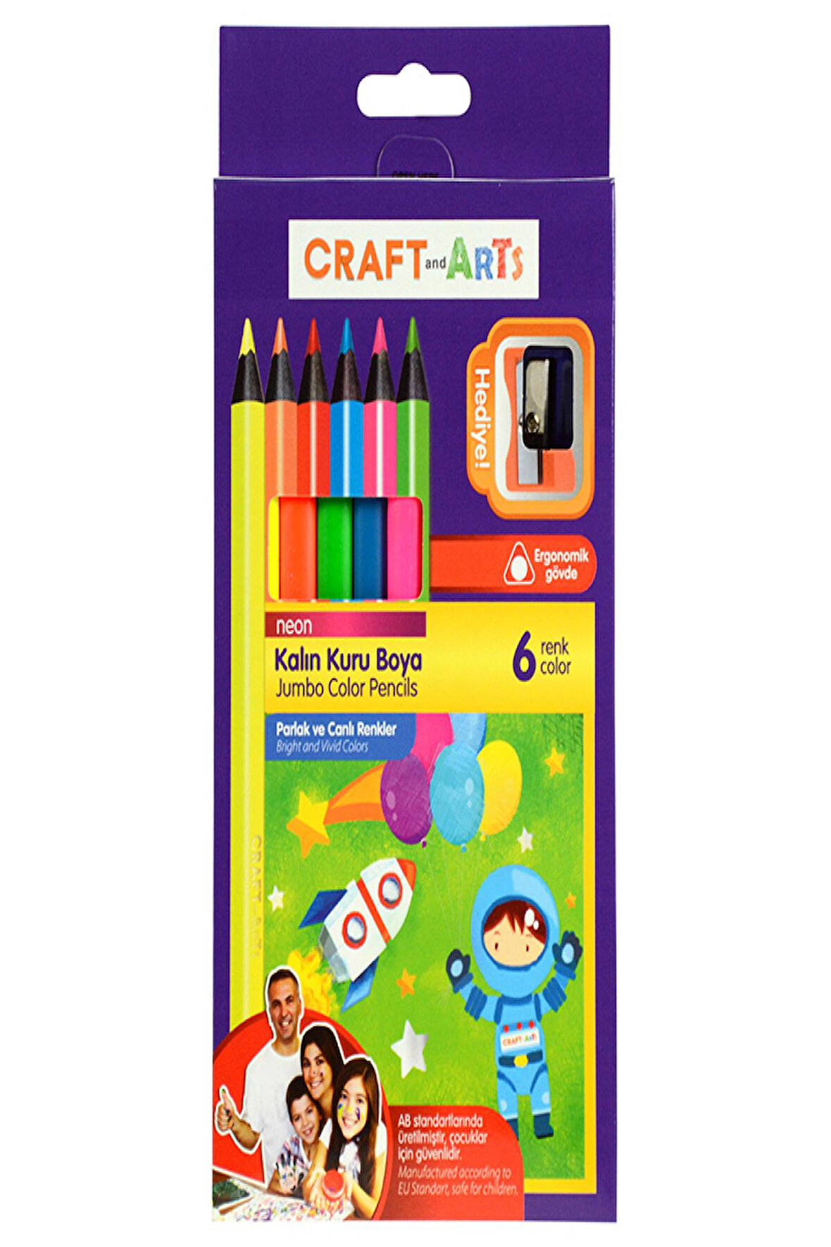 Craft And Arts Kuru Boya Jumbo Neon 6Lı Cakb 6N 51010058