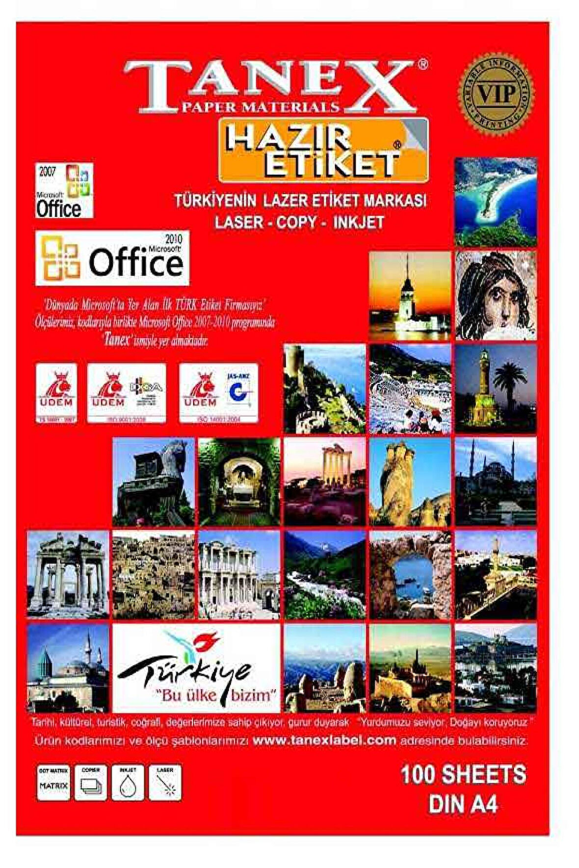 Tanex Lazer Etiket Tw 2067 67*46 Mm Beyaz 100Lü
