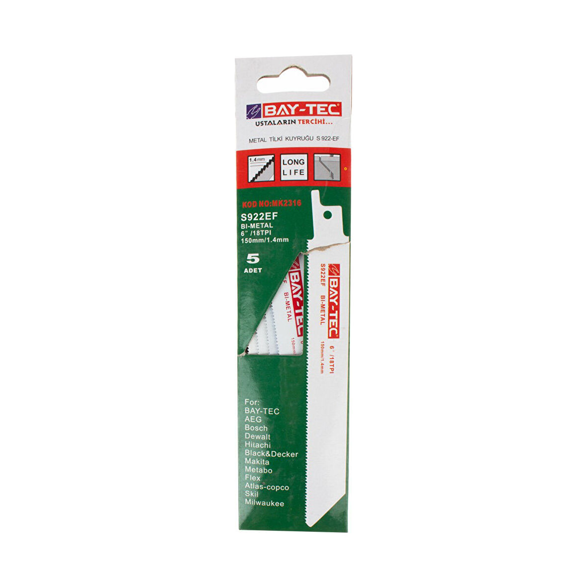 BAYTEC TİLKİ KUYRUĞU METAL 5 Lİ S922-EF MK2316 5722 1913