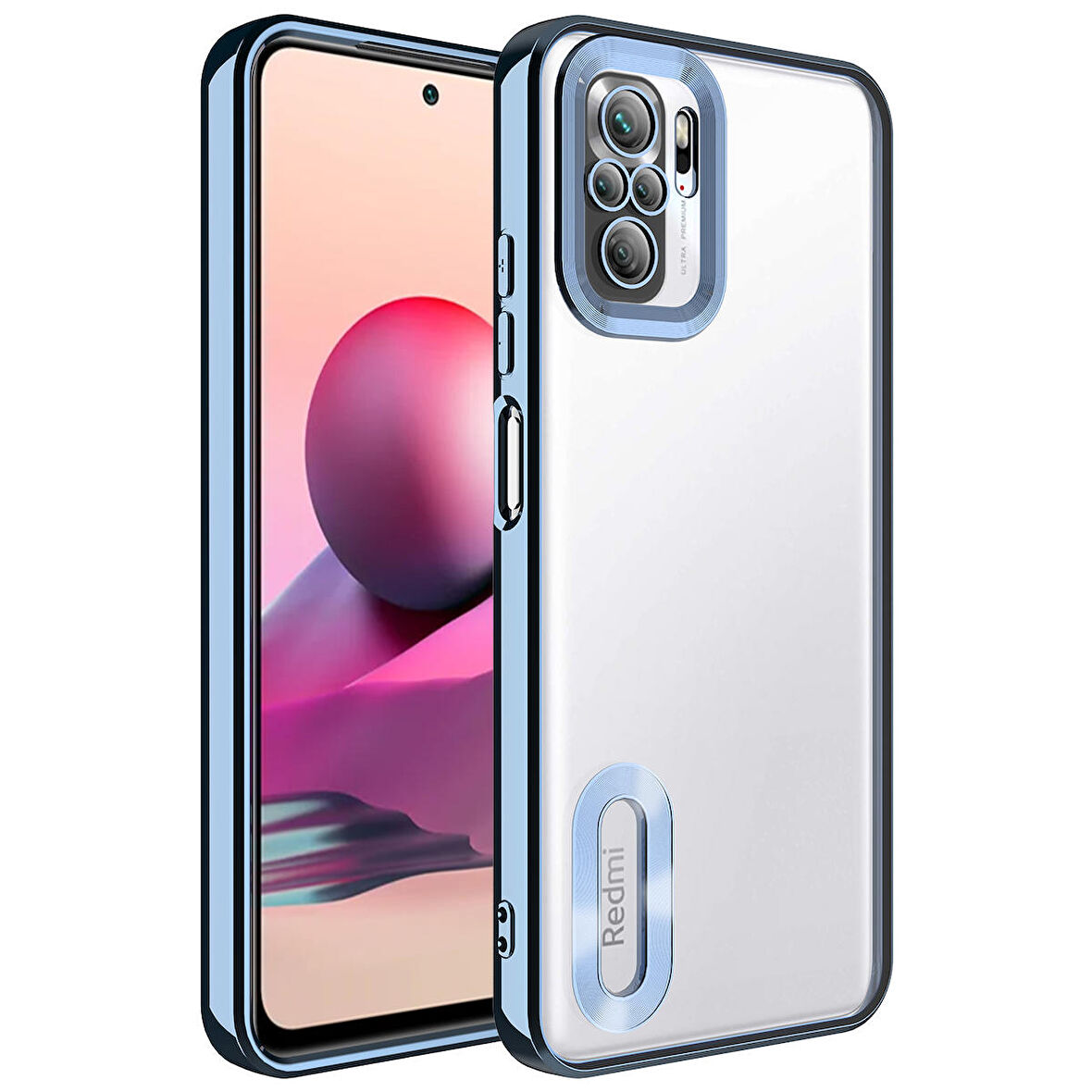 Gpack Xiaomi Redmi Note 10S Kılıf Logo Gösteren Kamera Korumalı Silikon