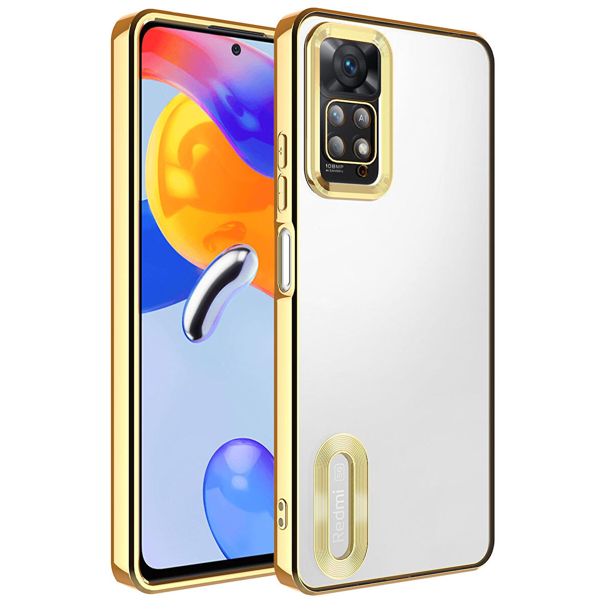 Gpack Xiaomi Redmi Note 11 Pro Kılıf Logo Gösteren Kamera Korumalı Silikon