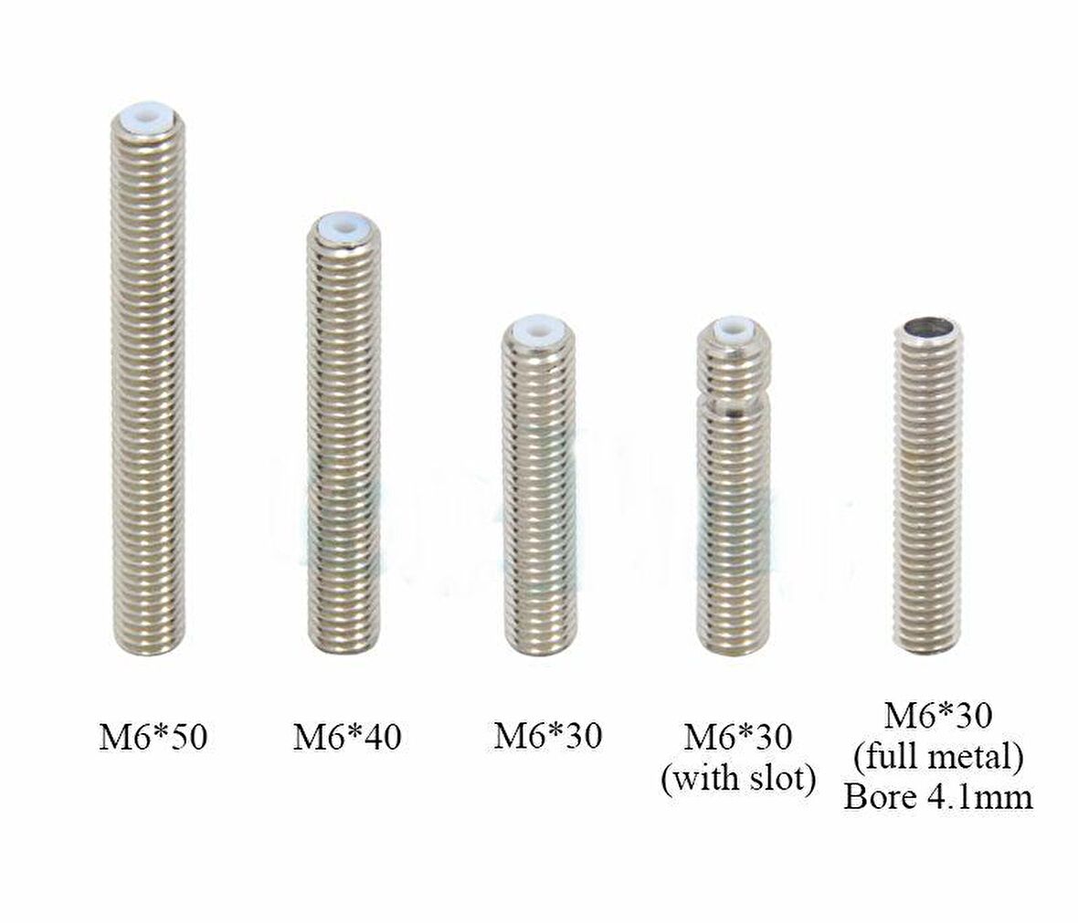 3D yazıcı Paslanmaz çelik boğaz teflon tüplü M6*40mm x1 adet