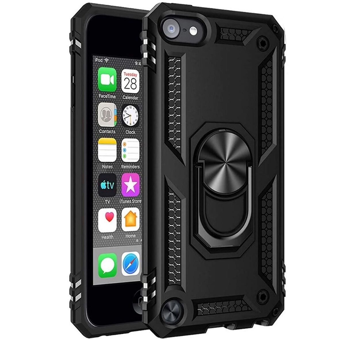 Gpack Apple iPod Touch 7.Nesil Kılıf Vega Sert Silikon Tank Standlı Yüzüklü Mıknatıslı