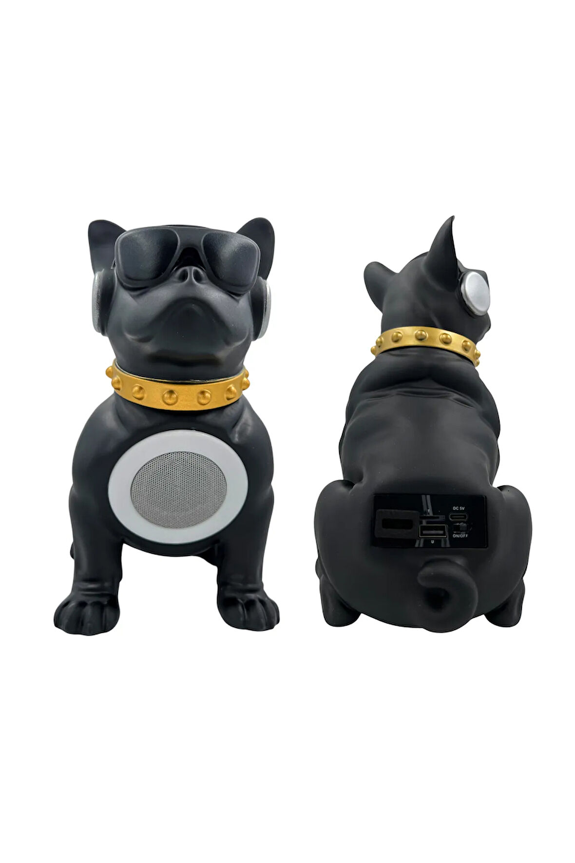 Bulldog Köpekli Karikatür Hoparlör SİYAH Subwoofer Kablosuz RGB 3D ses kalitesi Surround Hoparlör