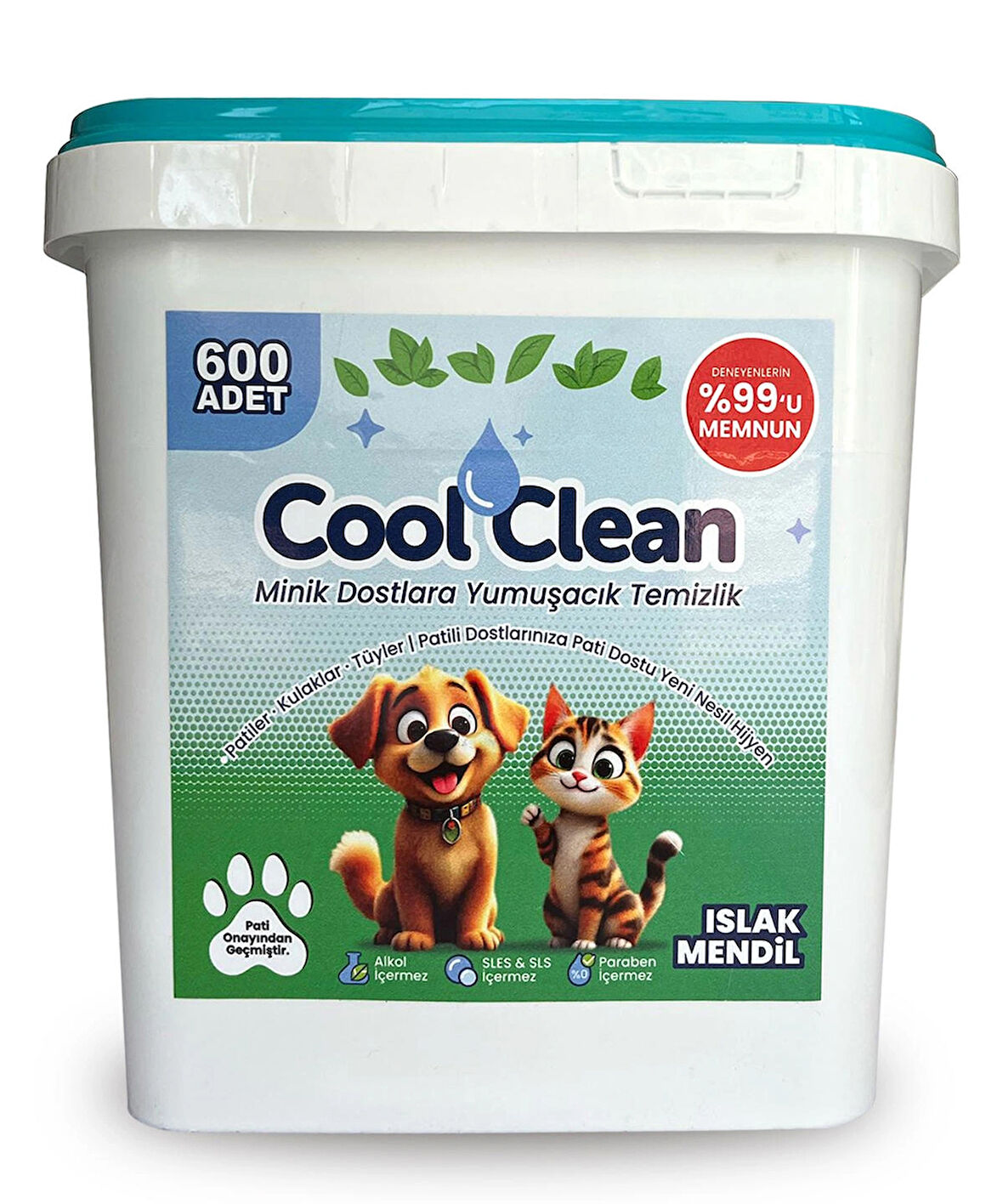 %100 Doğal Evcil Hayvan Temizlik Mendili  - 600'lü Kova Paket