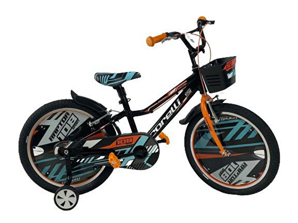 CORELLİ RAPTOR 20" JANT VİTESSİZ V FREN SİYAH TURUNCU  ÇOCUK BİSİKLETİ
