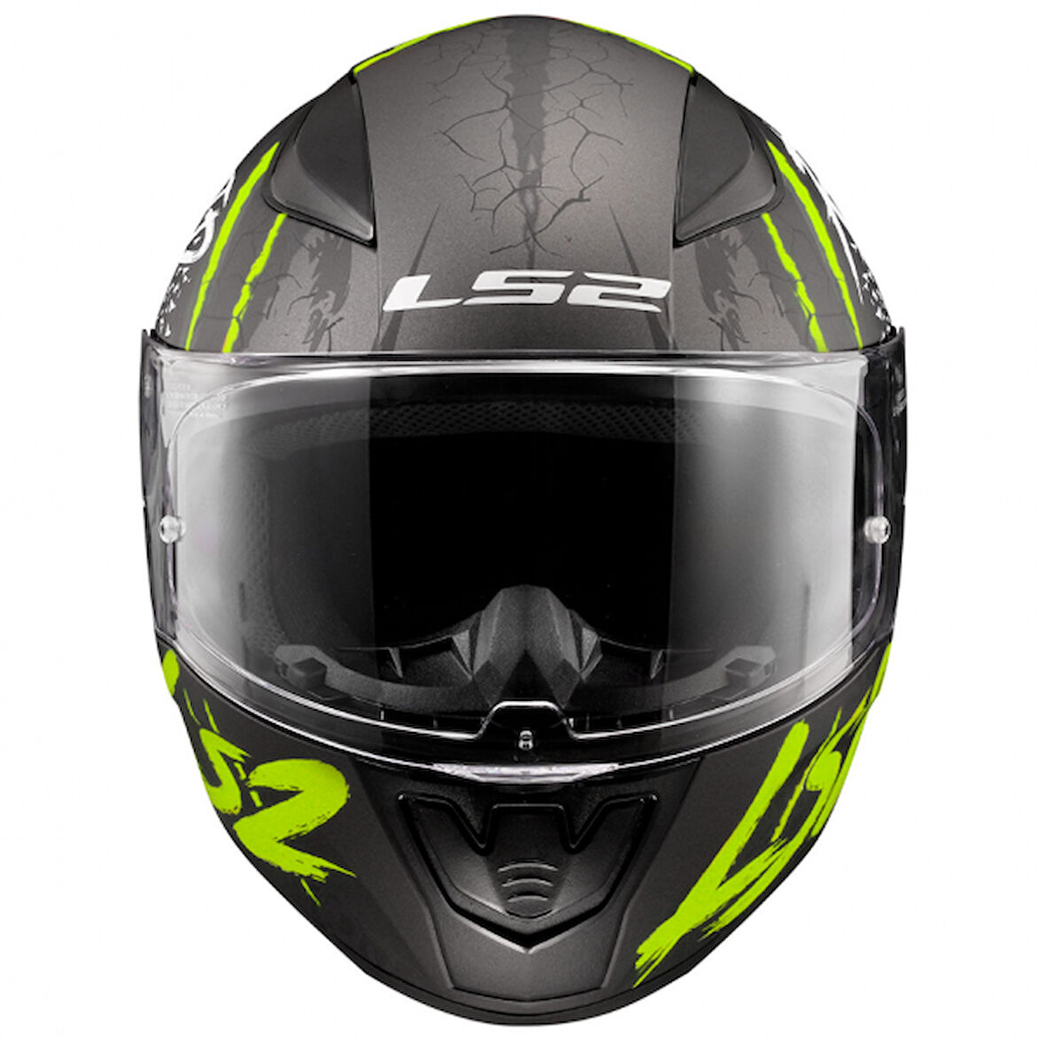 LS2 Rapıd 2 Race Raven Mat Siyah-gri-neon Sarı Kask M Beden