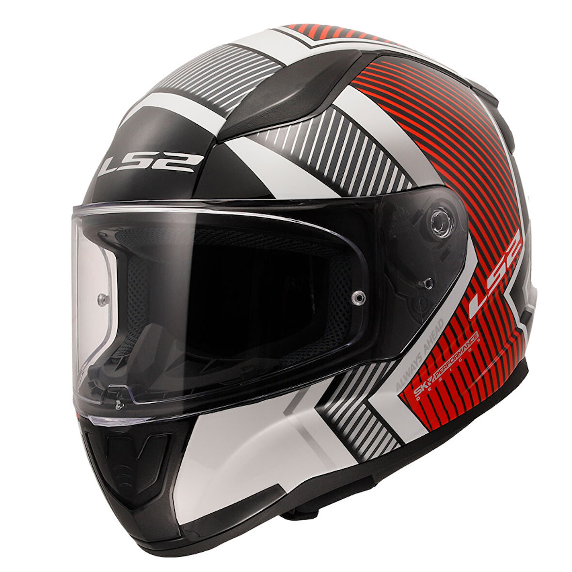 LS2 Rapid 2 Extra Beyaz- Kırmızı Full Face Motor Kaskı XXL Beden