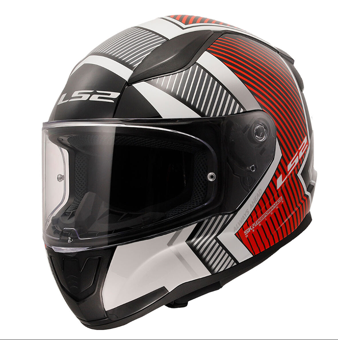 LS2 Rapid 2 Extra Beyaz- Kırmızı Full Face Motor Kaskı XL Beden