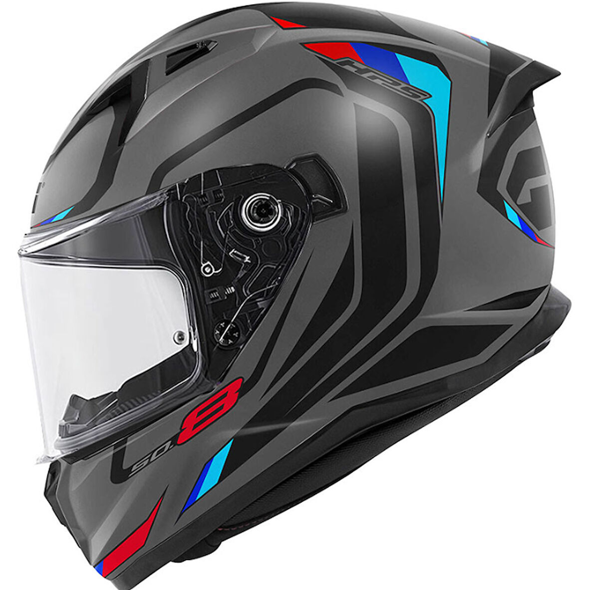 GIVI 50.8 MACH1 MAT GRİ-SİYAH-KIRMIZI KASK L