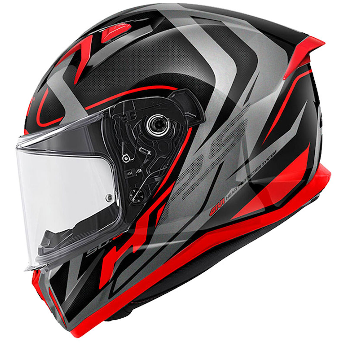 GIVI 50.8 RACER SİYAH-TITANIUM-KIRMIZI KASK XL