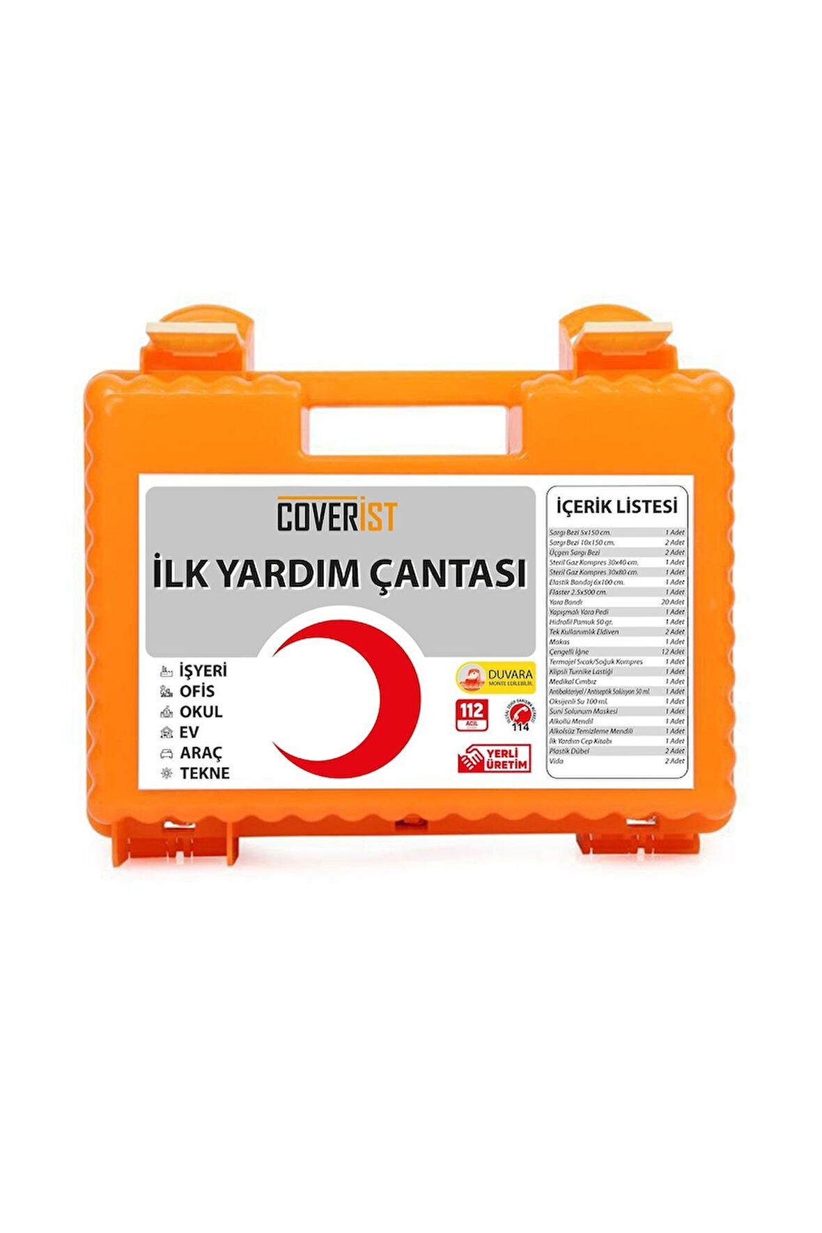 İlk Yardım Çantası - Plastik Duvara Monte Edilebilir - Ecza Dolabı Acil Müdahale Seti