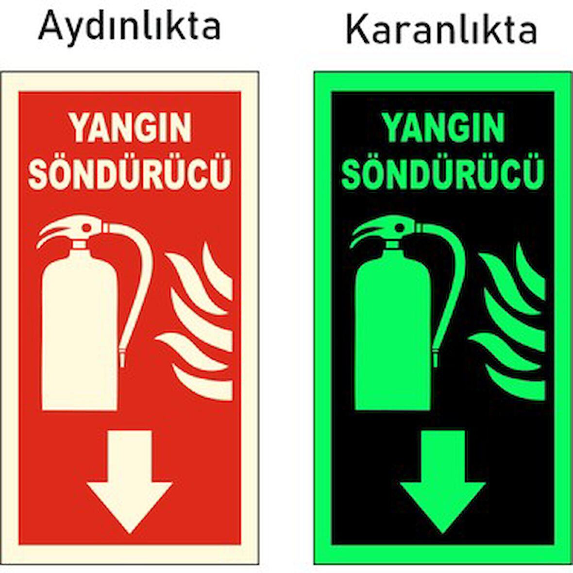 Yangın Söndürme Tüpü Levhası Fotolümenli Fosforlu