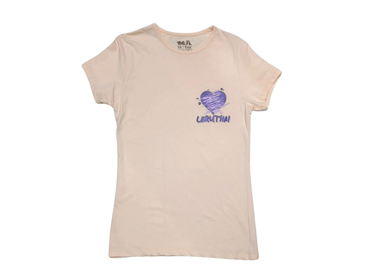 KALP BASKILI KIZ T-SHIRT