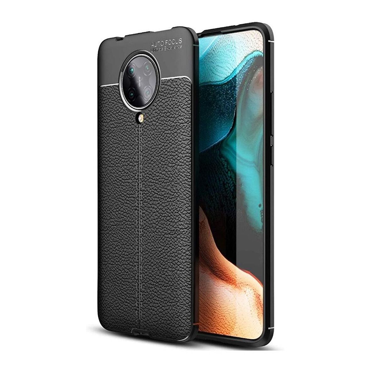 Smcase Xiaomi Redmi K30 Pro Kılıf Deri Dokulu Silikon
