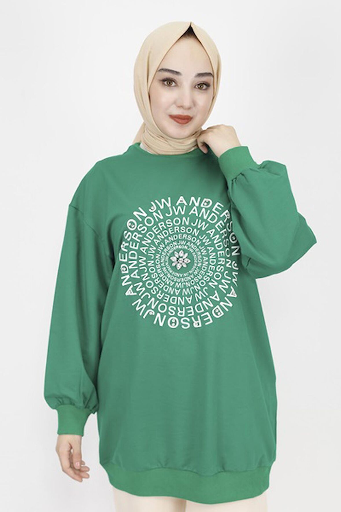 2 İp Kumaş Nakış Ve Taş Detaylı Sweatshirt