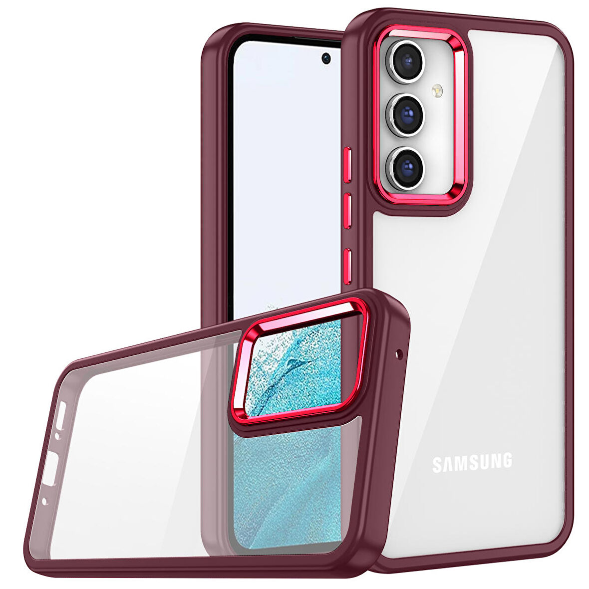 Gpack Samsung Galaxy A04S Kılıf Flora Sert Silikon Arkası Cam Şeffaf 