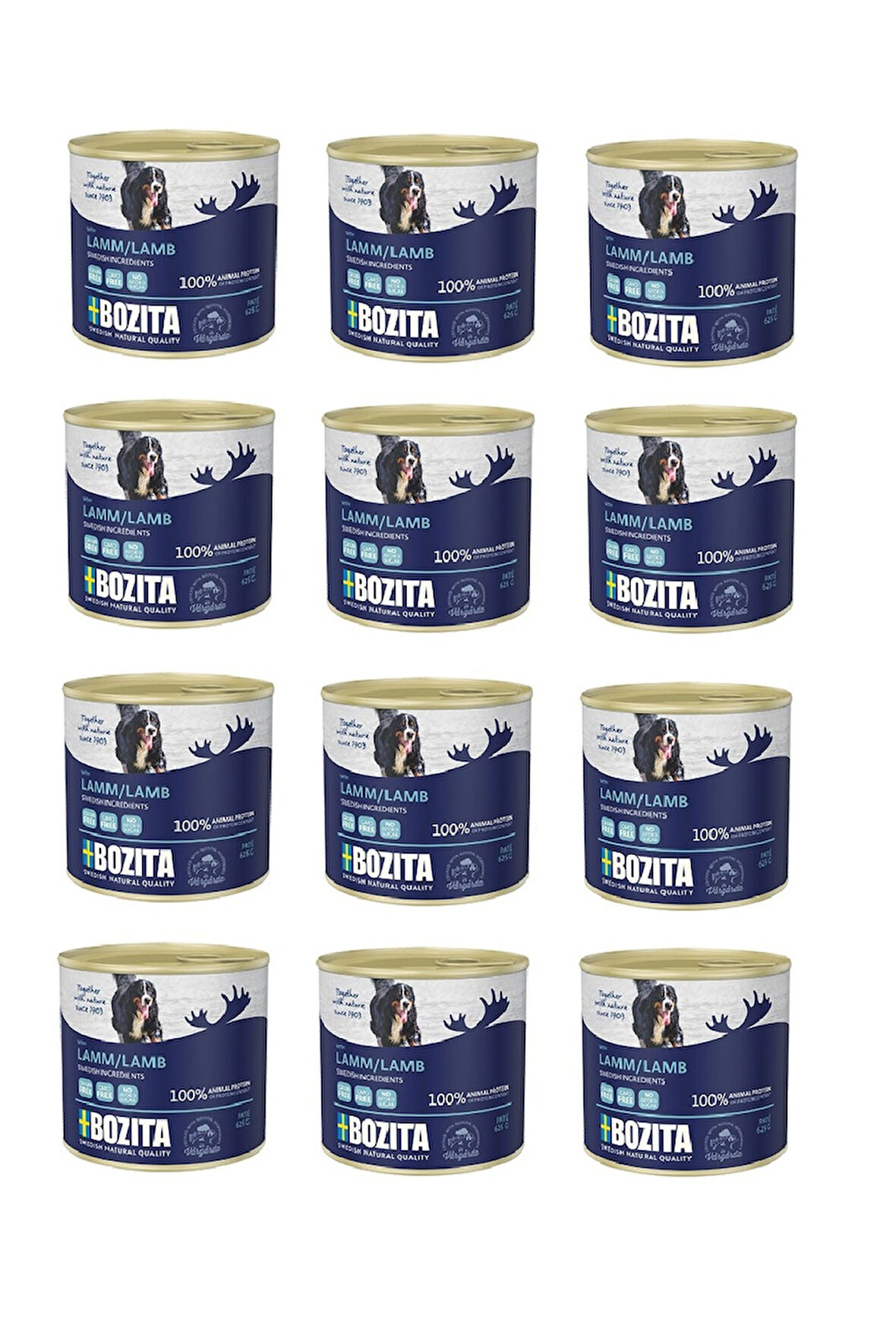 Bozita Tahılısz Kuzu Etli Köpek Konservesi 625 Gr. X 12 Adet