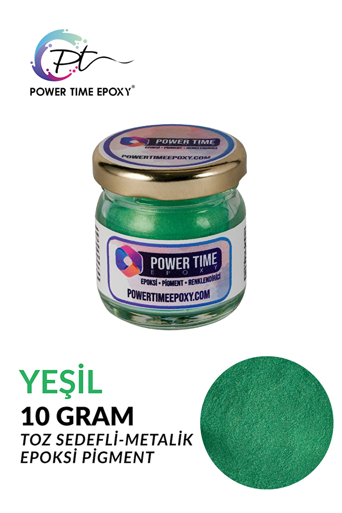 Sedefli Metalik Toz Pigment Boya / Yeşil / Epoksi Için 10  GRAM