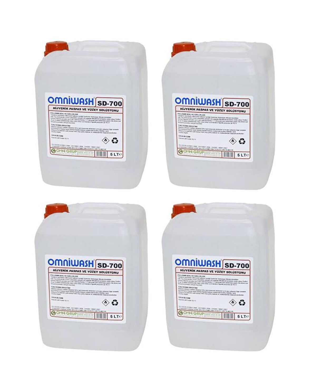 Omniwash SD-700 Hijyenik Paspas ve Yüzey Solüsyonu 5000 ml 4 Adet