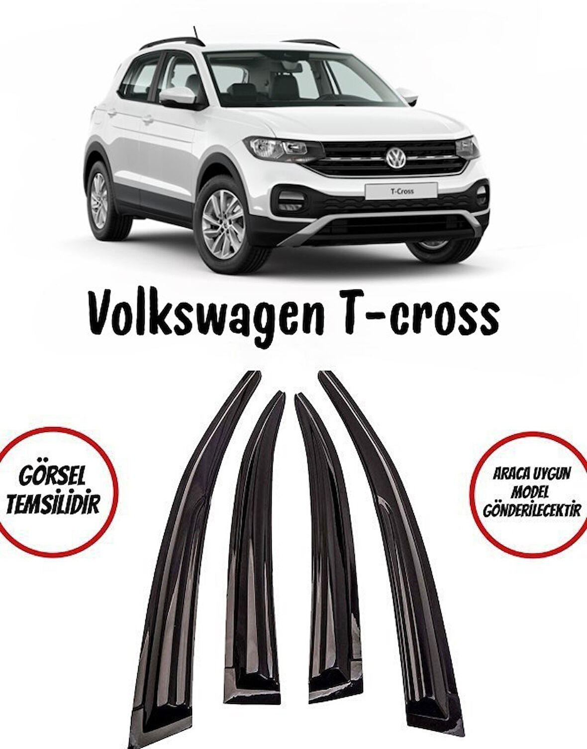 Volkswagen T-Cross Cam Rüzgarlığı 4lü