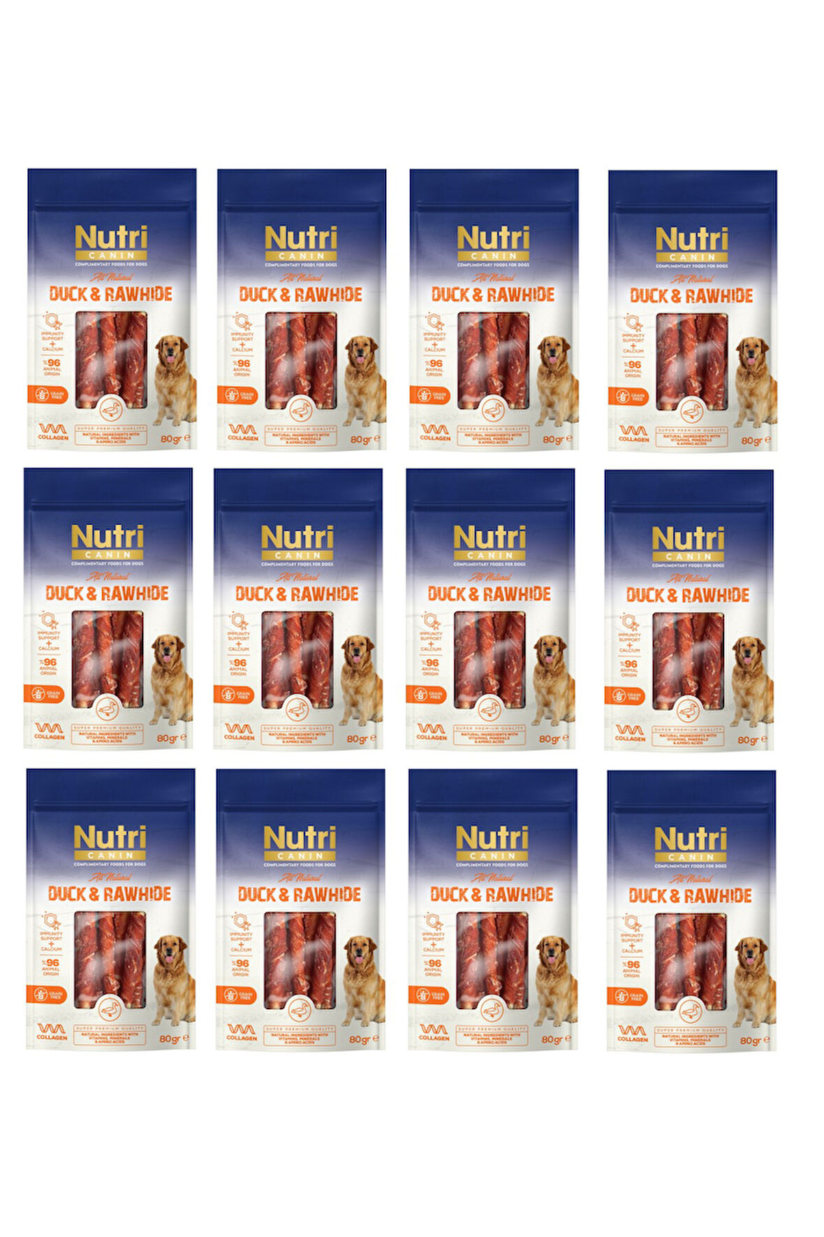 Nutri Canin Rawhide Ördekli Köpek Ödülü 80 Gr. X 12 Adet