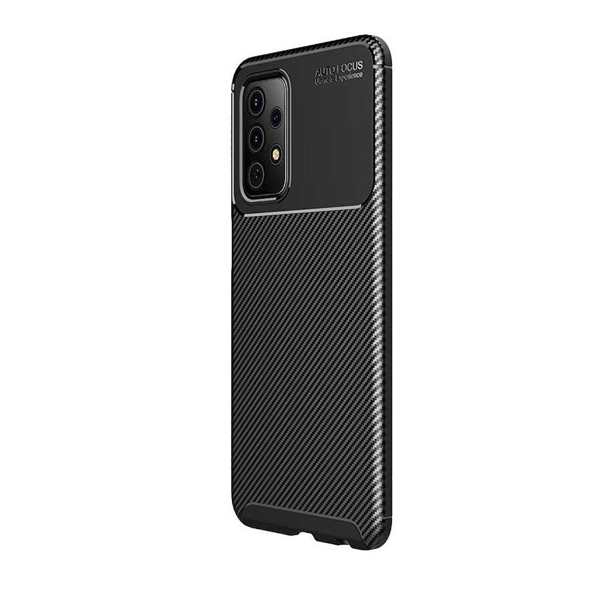 Smcase Samsung Galaxy A52 Kılıf Negro Karbon Silikon  Tam Kapatan Ekran Koruyucu