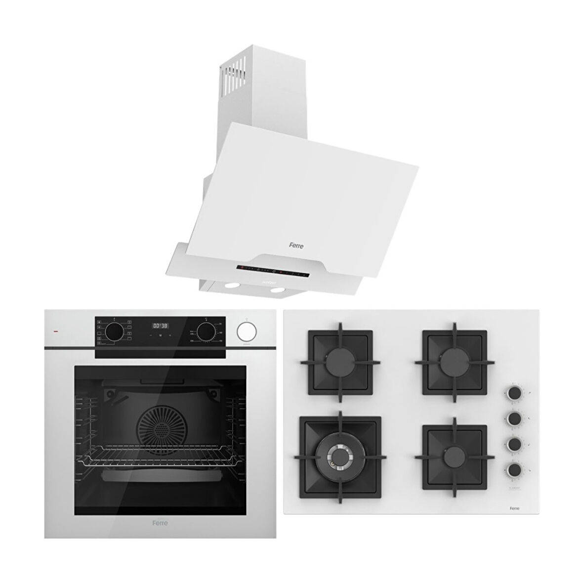 Ferre Fryart Artline Steam QEP64CB - SC406-WFA - D064-SA 9 Prog. Dijital Turbo Ank. Set - Beyaz