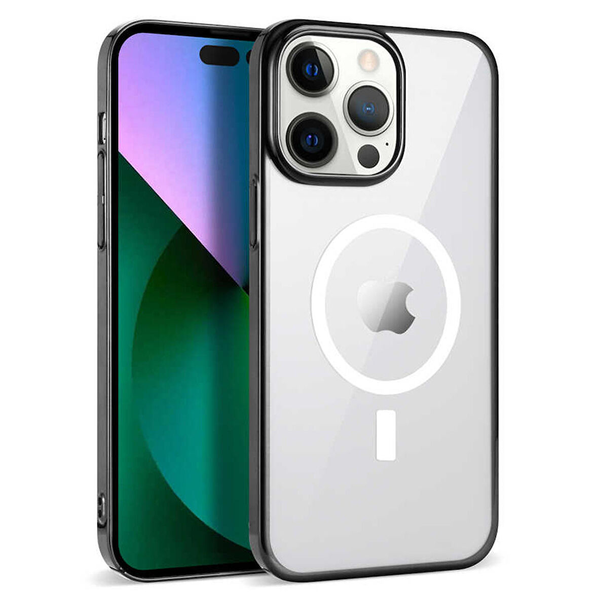 Gpack Apple iPhone 13 Pro Kılıf Pixel Magsafeli Sert Plastik Rubber Kapak