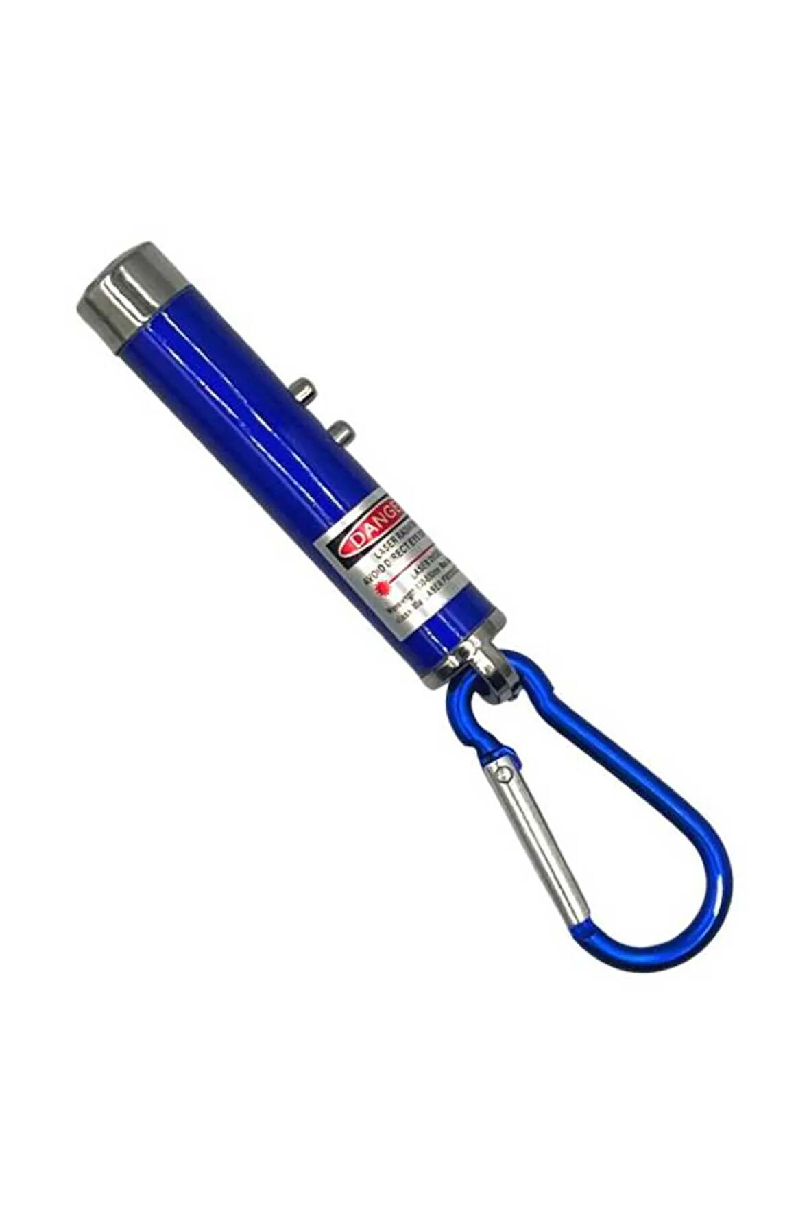 Üçü Bir Arada Fener Lazer Gece Işığı Anahtar Zinciri Pilli Mavi (PD-4872)