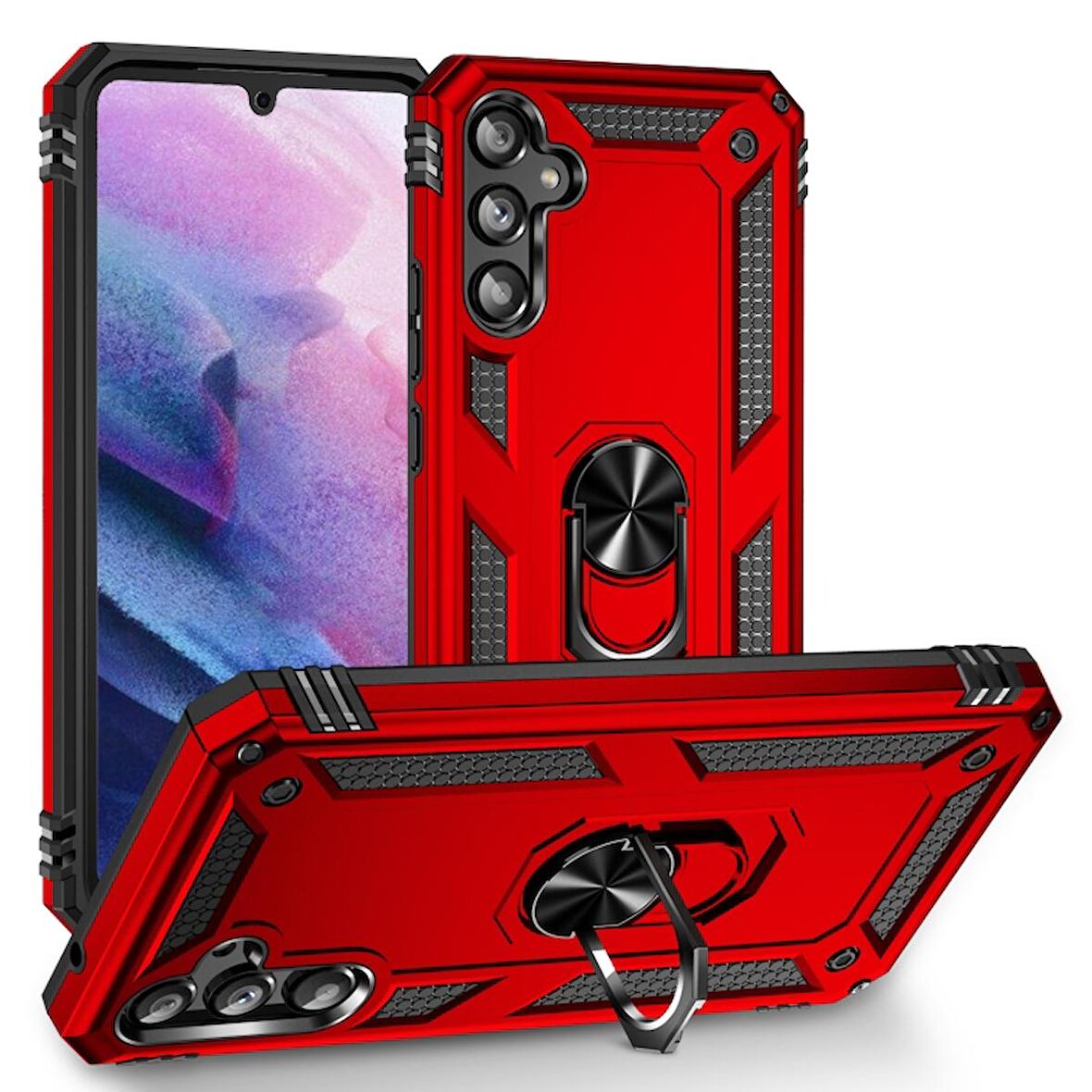 Gpack Samsung Galaxy A54 Kılıf Vega Sert Silikon Tank Standlı Yüzüklü Mıknatıslı