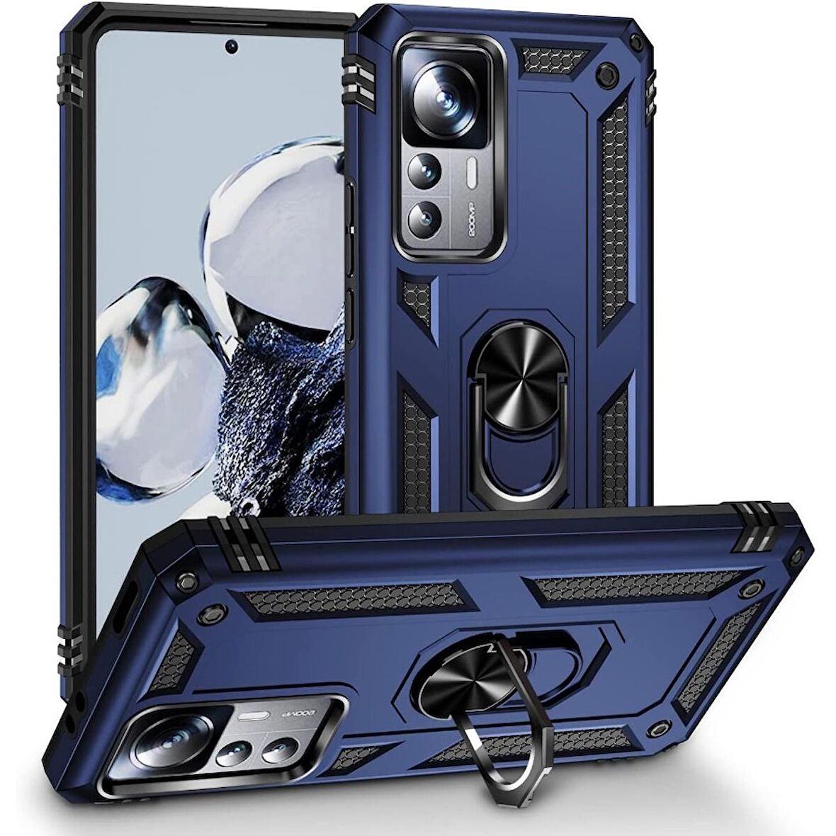 Gpack Xiaomi 12T Kılıf Vega Sert Silikon Tank Standlı Yüzüklü Mıknatıslı