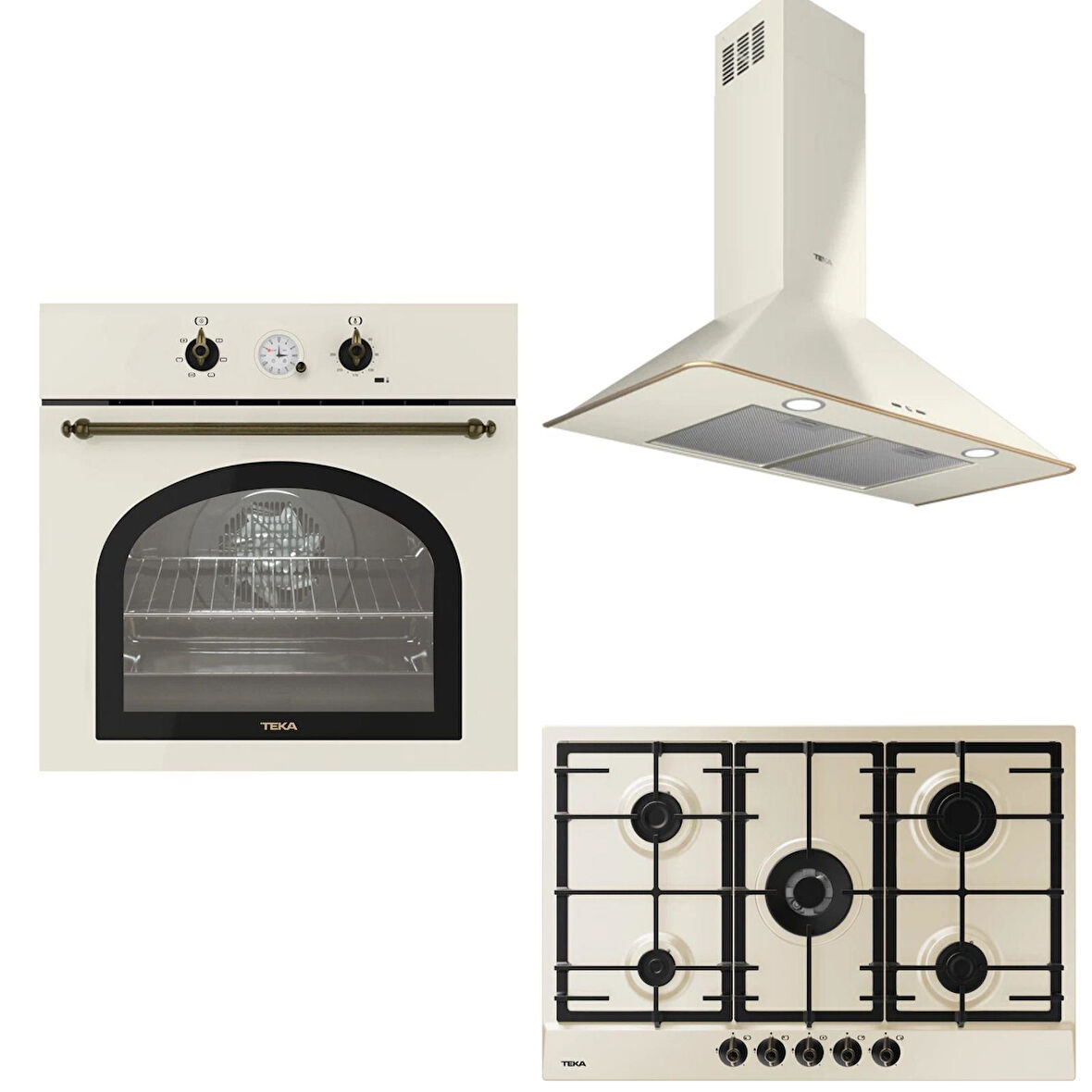 Teka Country Krem Ankastre Set (Hak 627 R VN-GSC 75330 RBC VN-DOS 90.2 VN)