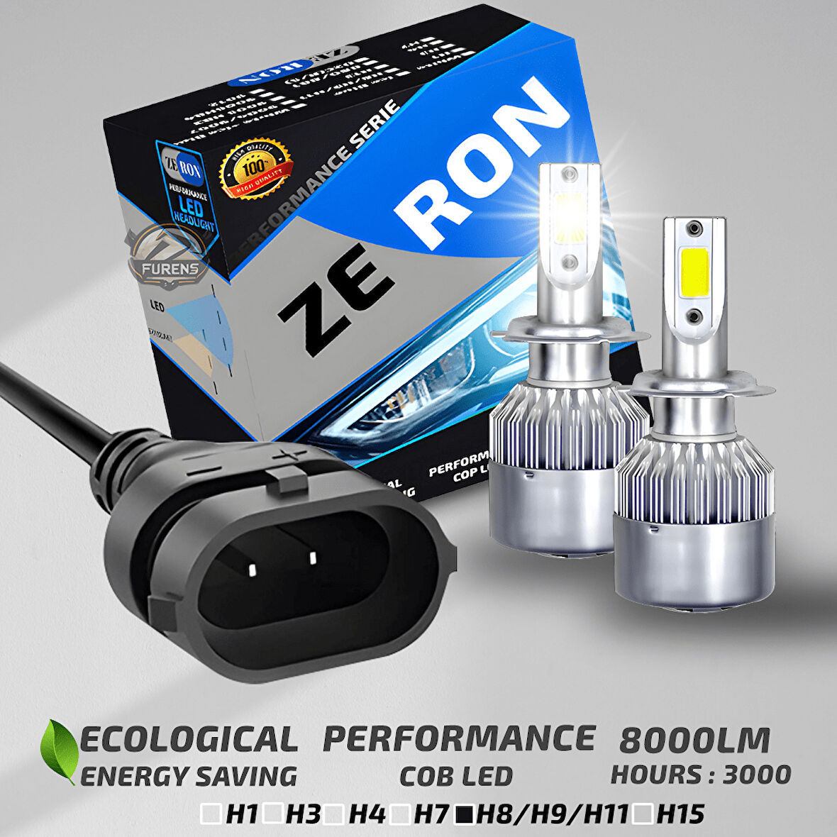 ZERON Performance Series H8 Led Xenon Şimşek Etkili Led Xenon Led Ampul