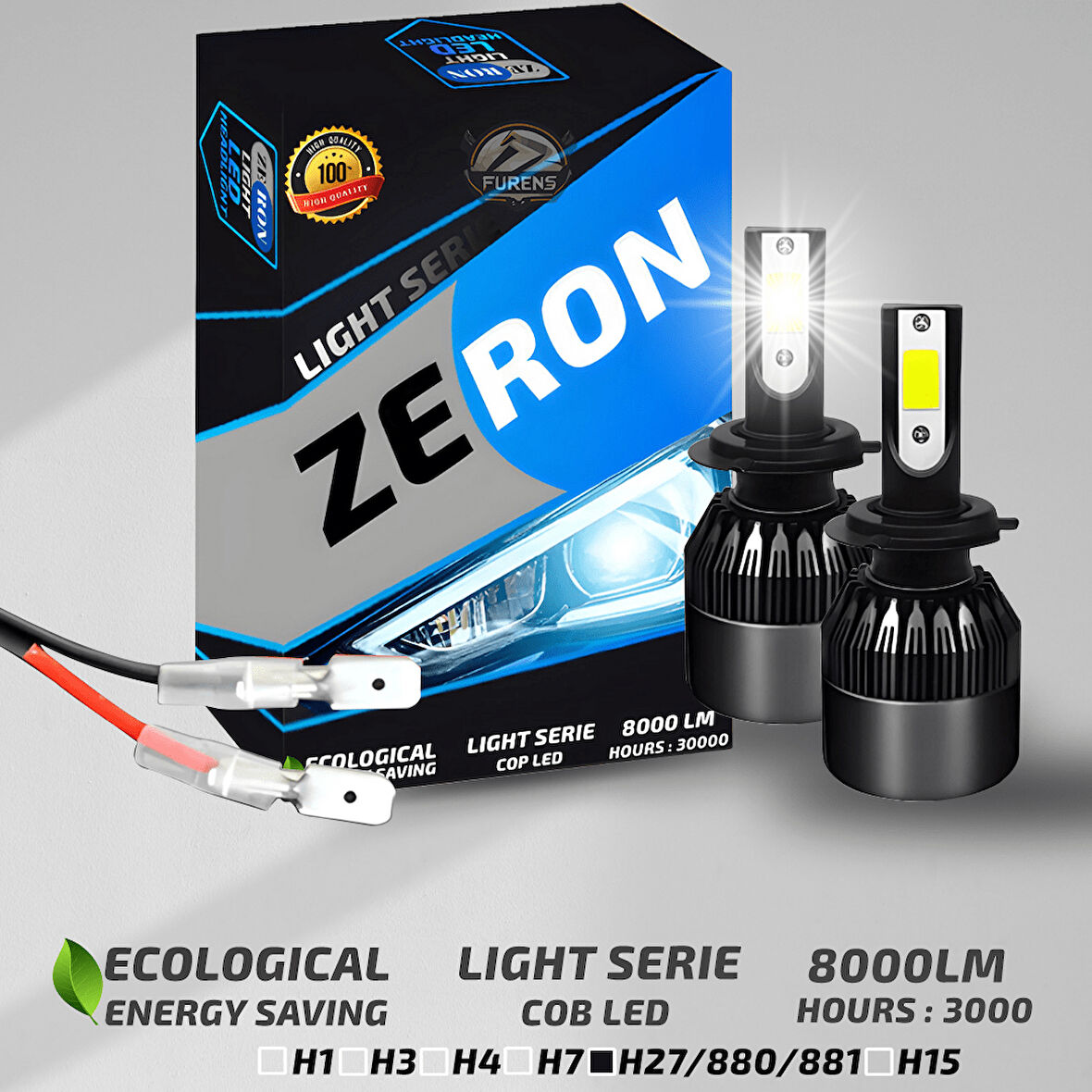 ZERON Light Series H880 Led Xenon Şimşek Etkili Led Xenon Led Ampul