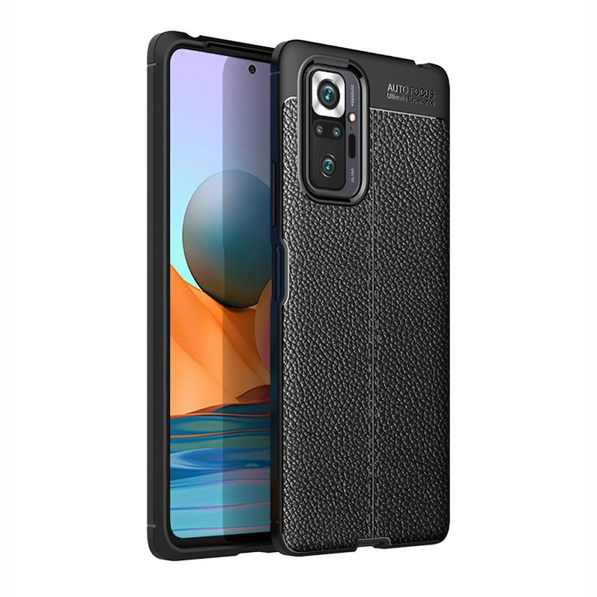 Smcase Xiaomi Redmi Note 10 Pro Kılıf Deri Dokulu Silikon