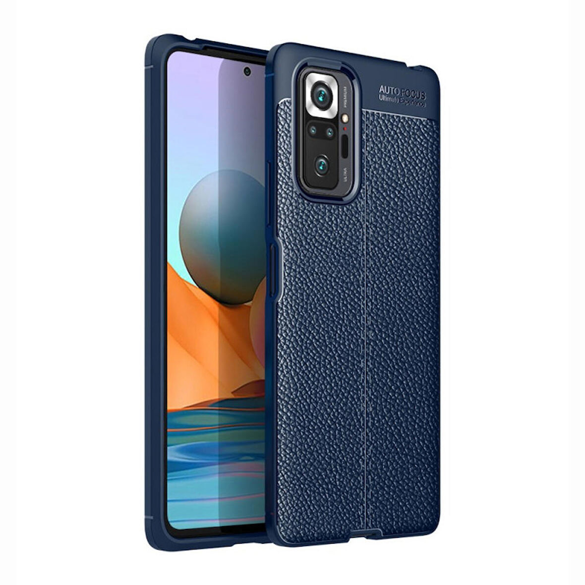 Smcase Xiaomi Redmi Note 10 Pro Kılıf Deri Dokulu Silikon
