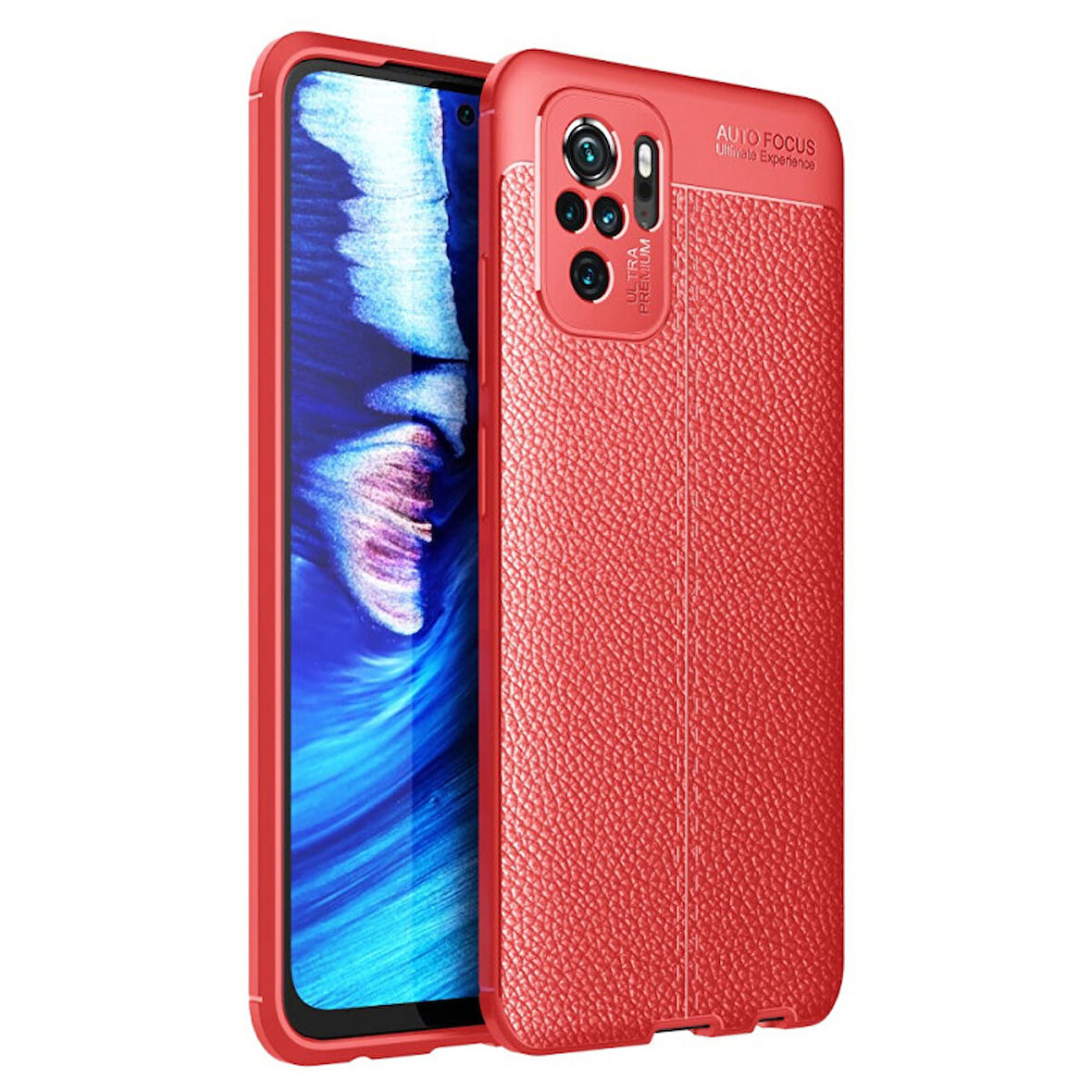 Smcase Xiaomi Redmi Note 10 Kılıf Kamera Korumalı Deri Dokulu Silikon
